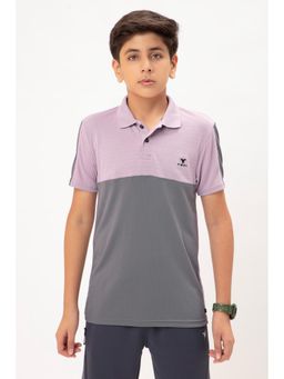 Technosport - Boys MATPIQ Colorblock Slim Fit Sports Polo T-shirt Purple