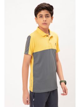 Technosport - Boys MATPIQ Colorblock Slim Fit Sports Polo T-shirt Yellow