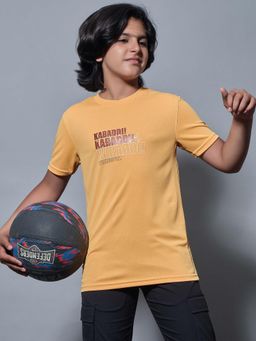 Technosport - Boys TECHNOCOOL+ Printed Slim Fit Round Neck Sports T-shirt Orange