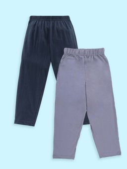 KiddoPanti - Multi-Color Boys Solid Pyjama with Single Pocket (Pack of 2)