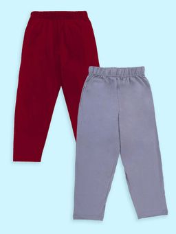 KiddoPanti - Multi-Color Boys Solid Pyjama with Single Pocket (Pack of 2)