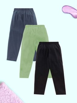 KiddoPanti - Multi-Color Boys Solid Pyjama with Single Pocket (Pack of 3)