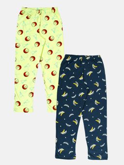 KiddoPanti - Multi-Color Boys Cotton Fruit and Ball Aop Printed Pyjama (Pack of 2)