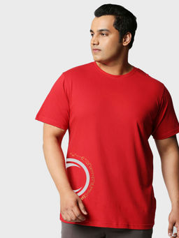 Bewakoof - Official Marvel Men's Red The Moon Knight Graphic Printed Oversized Plus Size T-shirt