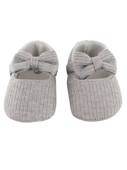 Baby Moo - Pretty Bow Grey Booties