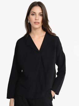 RAREISM - Women Black Drap Regular Top