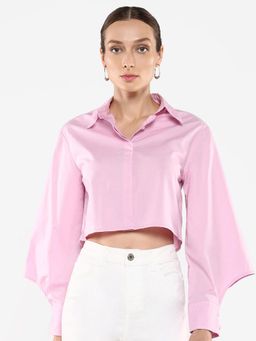 RAREISM - Women Pink Grieropo Regular Crop Top