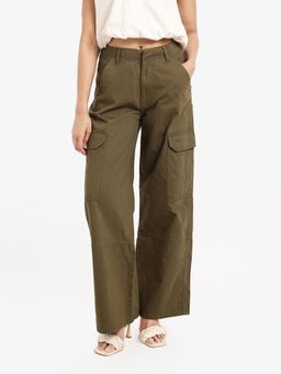 RAREISM - Women Olive Itsiz Wide Pant (30)