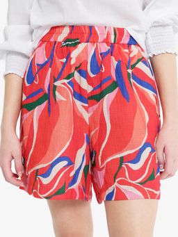 RAREISM - Women Red Kabuto-B Regular Shorts