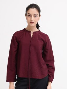 RAREISM - Women Maroon Mili Regular Top
