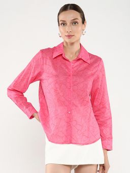 RAREISM - Women Pink Poiny Regular Shirt