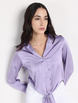 RAREISM - Women Light Purple Teen Regular Shirt
