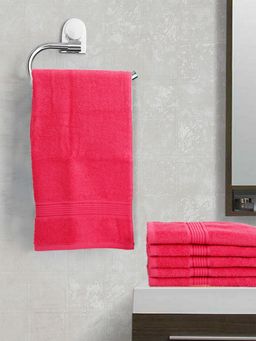 KOPA - Quick Dry 100% Cotton Soft Terry Towel -6Pc Hand Towel D'Ross Solid-Pink