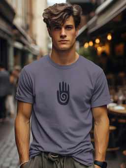 BULLMER - Purple Trendy Printed Cotton Blend Crew Neck Half Sleeve T-Shirt