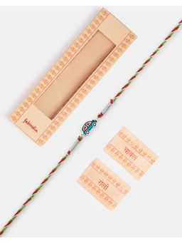 Fabindia - Women Multi-Color Car Design Rakhi with Roli Chawal