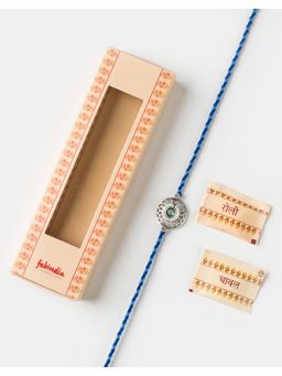 Fabindia - Women Turquoise Stone Thread Rakhi with Roli Chawal