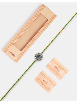 Fabindia - Women Blue Stone Thread Rakhi with Roli Chawal