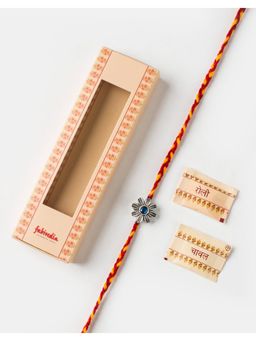Fabindia - Women Blue Stone Thread Rakhi with Roli Chawal
