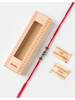 Fabindia - Women Silver Rudraksha Thread Rakhi with Roli Chawal