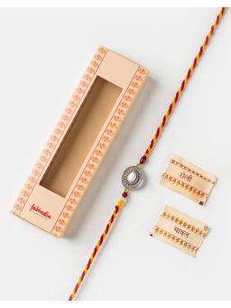 Fabindia - Women White Pearl Thread Rakhi with Roli Chawal