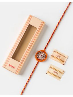 Fabindia - Women Multi-Color Floral Thread Rakhi with Roli Chawal