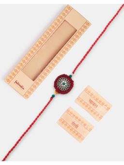 Fabindia - Women Multi-Color Floral Thread Rakhi with Roli Chawal
