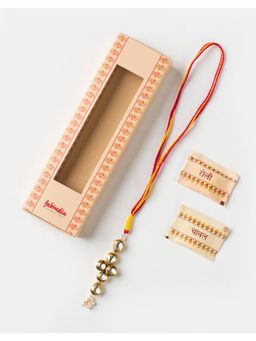 Fabindia - Women White Kundan Thread Rakhi with Roli Chawal