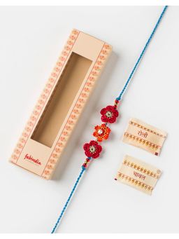Fabindia - Women Multi-Color Floral Thread Rakhi with Roli Chawal