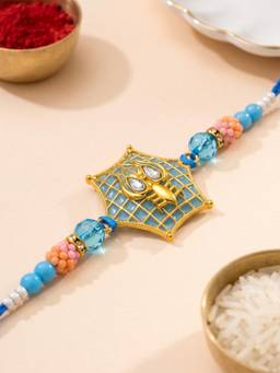 ADIVA - Handmade Spider Thread Rakhi with Roli Chawal-Chandan-Mishri and Card
