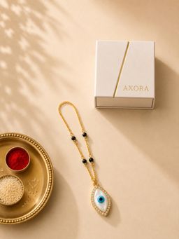 Axora Life - 925 Sterling Silver Evil Eye Lumba with Roli Chawal