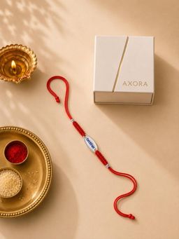 Axora Life - 925 Sterling Silver Brother Rakhi with Roli Chawal