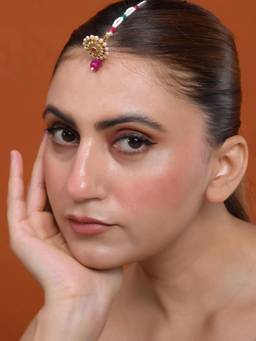 Silvermerc Designs - Gold Plated Multi-Color Pearl Borla Maangtikka
