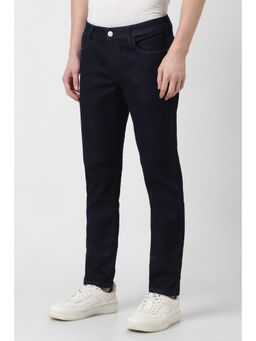 Peter England - Men Navy Dark Wash Slim Tapered Jeans