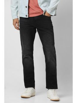 Van Heusen - Men Black Light Wash Regular Fit Jeans
