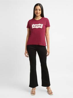 Levi's - Women Red Tab Brand Logo Crew Neck Tshirt
