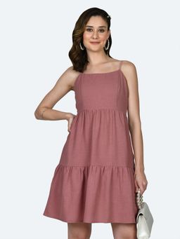 Zink London - Women Pink Solid Mini Dress