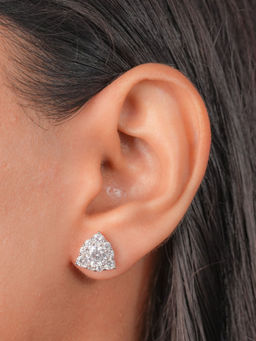 Johori - Sliver Triangle Studs Earrings