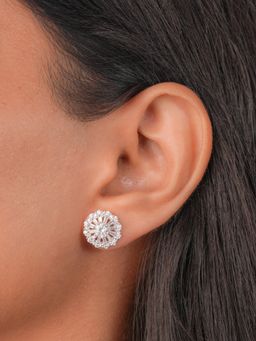 Johori - Silver Sparkles Stud Earrings