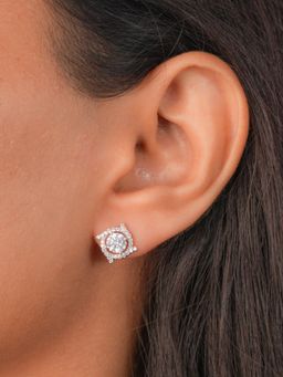 Johori - Silver Spinning Zircon Stud Earrings