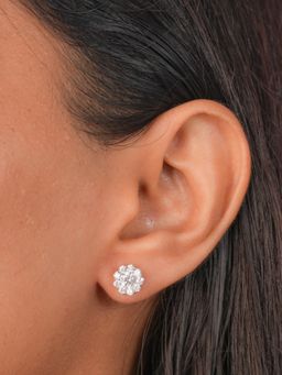 Johori - Silver Flower Stud Earrings