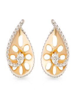 WHP Jewellers - Flower Petal Designed Diamond Earring in 18K Rose Gold