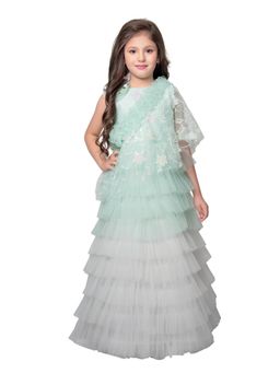 BETTY - Pista Colored Party Gown Along with Dupatta