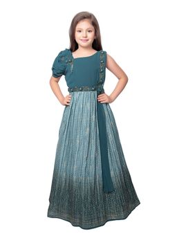 BETTY - Teal Colored Festive Gown