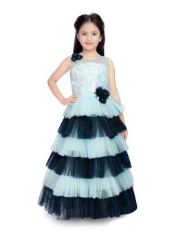 BETTY - Blue Colored Party Gown