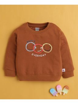 Bumzee - Brown Boys Full Sleeves Cotton Sweatshirt Age - 3-6 Months
