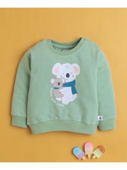 Bumzee - Green Boys Full Sleeves Cotton Sweatshirt