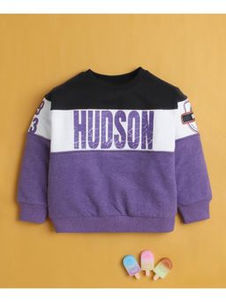 Bumzee - Black and Purple Boys Full Sleeves Cotton Sweatshirt (2-3 Years)