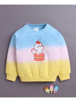 Bumzee - Multi-Color Girls Full Sleeves Cotton Sweatshirt (2-3 Years)