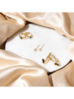 MAASHA - Women Gold-Tone Earrings (Pack of 3 )