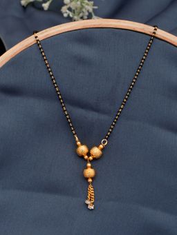 Silvermerc Designs - Gold Beaded Chain and Diamond Mangalsutra